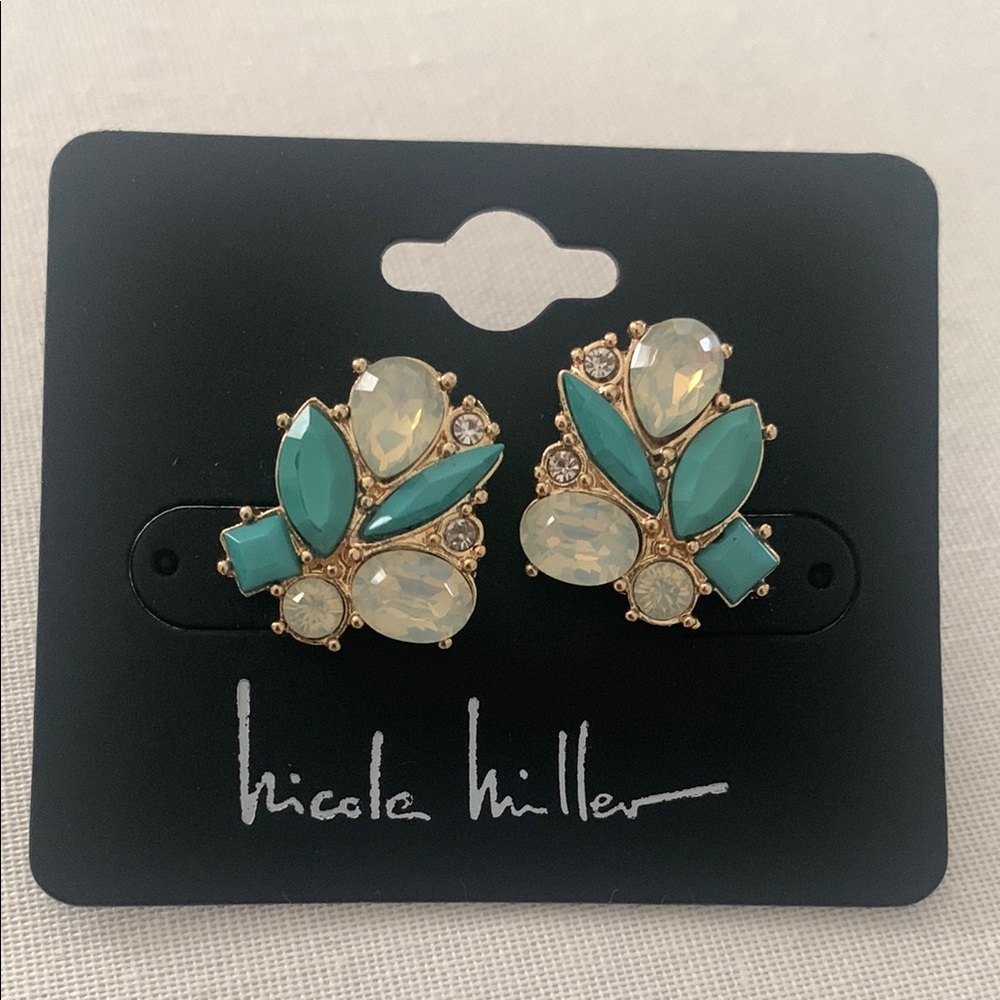 Nicole Miller Gold and Green Earrings